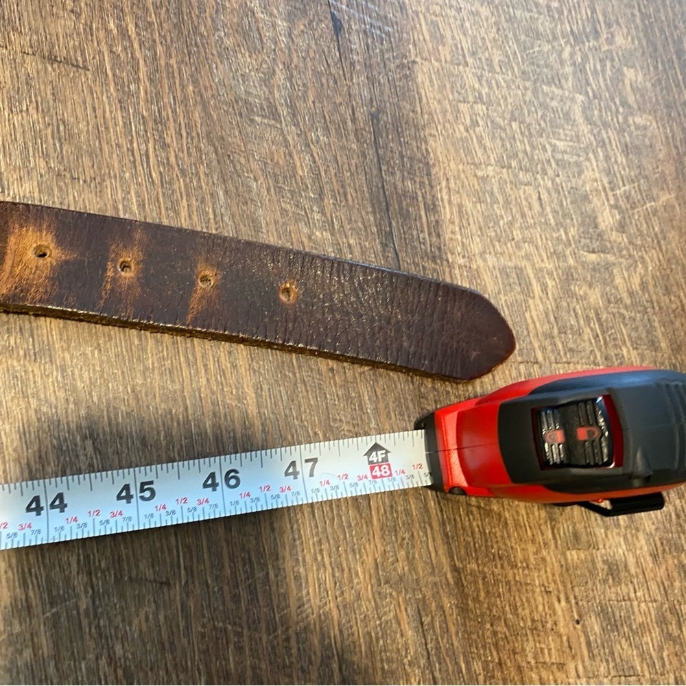 Vintage Brass Horse Branded Brown Leather Belt with Gold Buckle Sz Large to XL - Picture 7 of 7